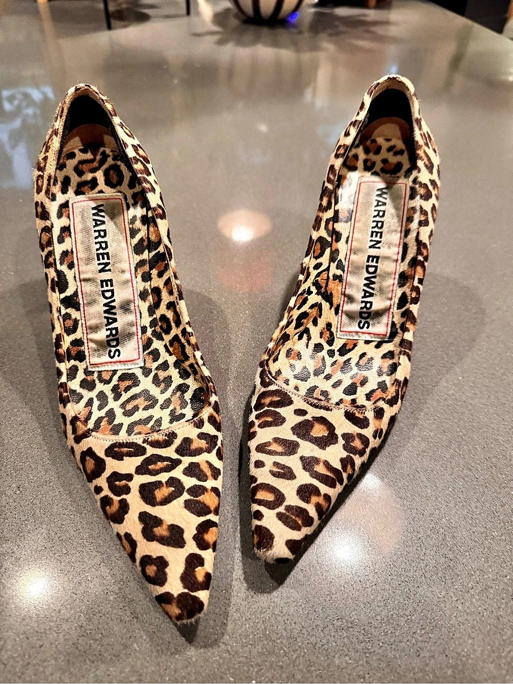 Warren Edwards Leopard Print Heels. Made in Italy 8.5
